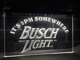 FREE Busch Light It's 5pm Somewhere LED Sign - White - TheLedHeroes