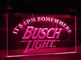 Busch Light It's 5pm Somewhere LED Neon Sign USB - Purple - TheLedHeroes