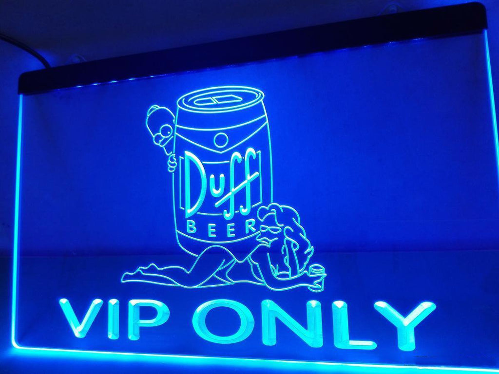 Duff VIP Only (2) LED Neon Sign Electrical - Blue - TheLedHeroes
