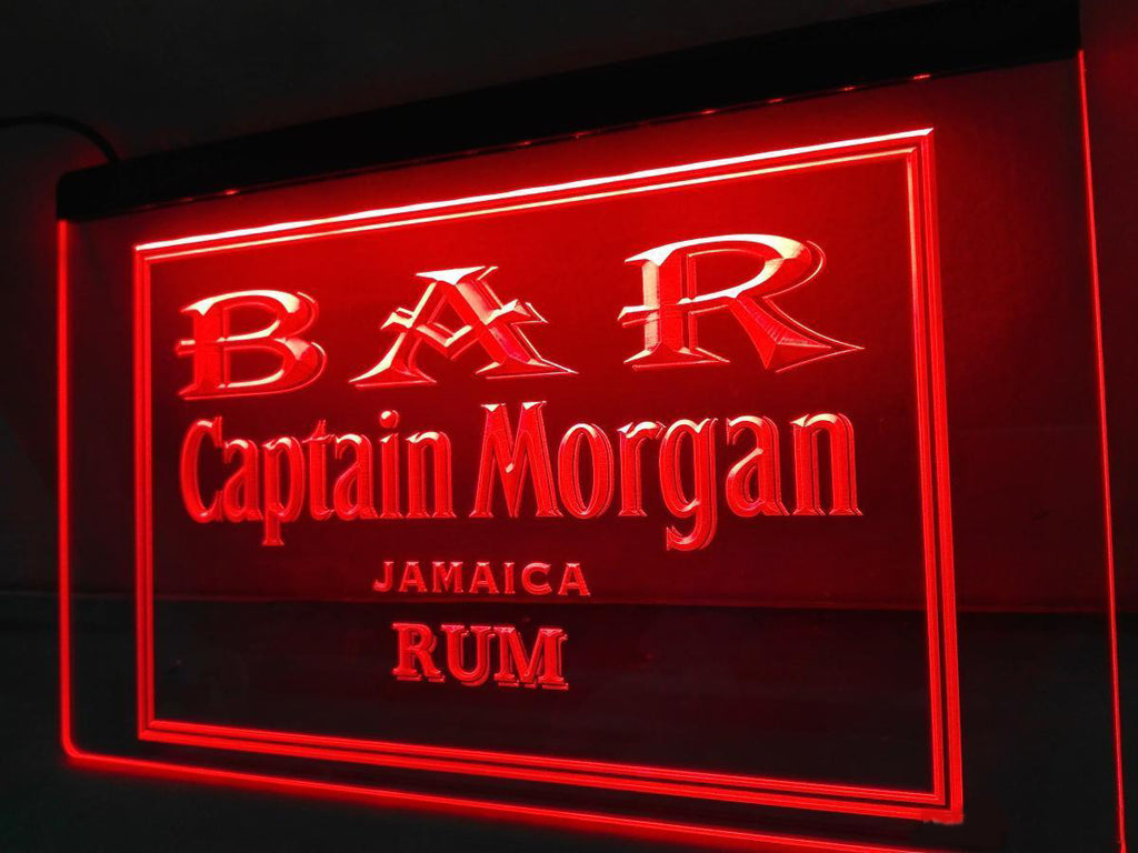 FREE Captain Morgan Jamaica Rum Bar LED Sign - Red - TheLedHeroes