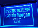 Captain Morgan Jamaica Rum It's 5pm Somewhere LED Neon Sign USB - Blue - TheLedHeroes