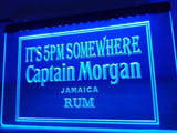 Captain Morgan Jamaica Rum It's 5pm Somewhere LED Neon Sign Electrical - Blue - TheLedHeroes