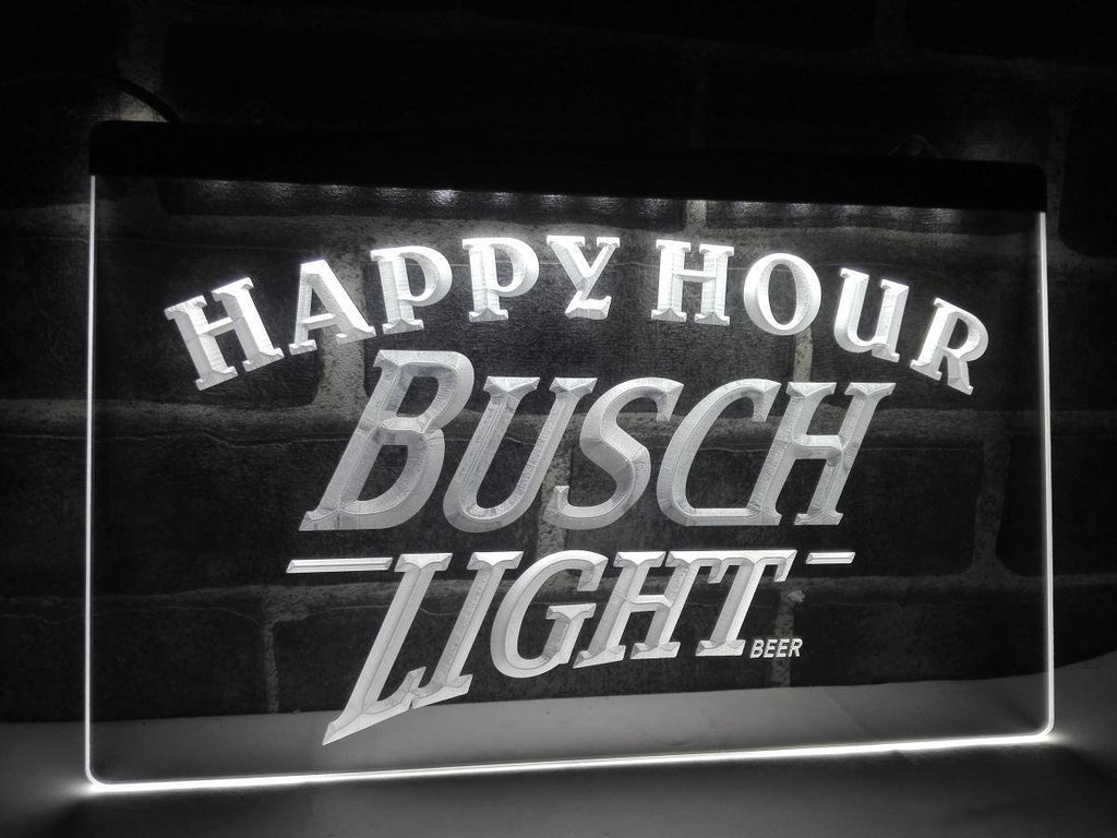 Busch Light Happy Hour LED Neon Sign Electrical - White - TheLedHeroes