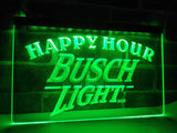 Busch Light Happy Hour LED Neon Sign USB - Green - TheLedHeroes