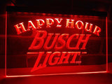 Busch Light Happy Hour LED Neon Sign Electrical - Red - TheLedHeroes