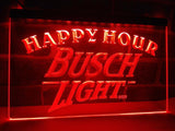 Busch Light Happy Hour LED Neon Sign USB - Red - TheLedHeroes
