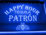 Tequila Patron Happy Hour LED Neon Sign Electrical - Blue - TheLedHeroes