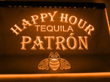 Tequila Patron Happy Hour LED Neon Sign USB - Orange - TheLedHeroes