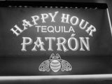 Tequila Patron Happy Hour LED Neon Sign USB - White - TheLedHeroes