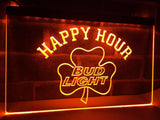 FREE Bud Light Shamrock Happy Hour LED Sign - Orange - TheLedHeroes