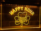 FREE Bud Light Shamrock Happy Hour LED Sign - Yellow - TheLedHeroes