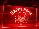 Bud Light Shamrock Happy Hour LED Neon Sign Electrical - Red - TheLedHeroes