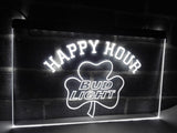 Bud Light Shamrock Happy Hour LED Neon Sign USB - White - TheLedHeroes