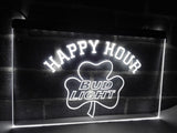 FREE Bud Light Shamrock Happy Hour LED Sign - White - TheLedHeroes