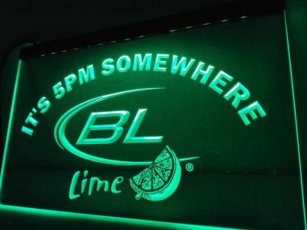 FREE Bud Light Lime It's 5pm Somewhere LED Sign - Green - TheLedHeroes