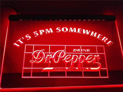 Dr Pepper It's 5pm Somewhere LED Neon Sign USB -  - TheLedHeroes