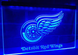 Detroit Red Wings LED Neon Sign USB - Blue - TheLedHeroes
