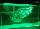 Detroit Red Wings LED Neon Sign USB - Green - TheLedHeroes