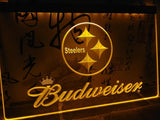 Pittsburgh Steelers Budweiser LED Neon Sign USB - Yellow - TheLedHeroes