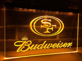 San Francisco 49ers Budweiser LED Neon Sign USB - Yellow - TheLedHeroes