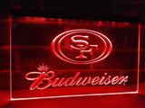 San Francisco 49ers Budweiser LED Neon Sign USB - Red - TheLedHeroes