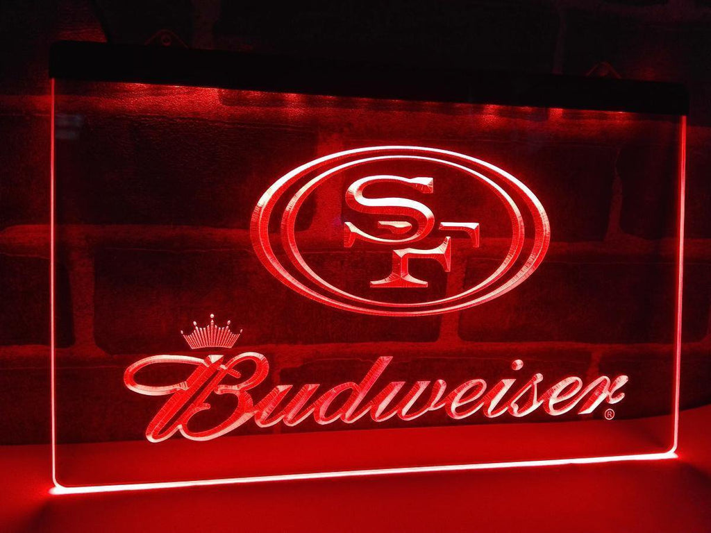 Budweiser San Francisco 49ers Logo Neon Sign Light Lamp –