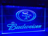 San Francisco 49ers Budweiser LED Neon Sign USB - Blue - TheLedHeroes