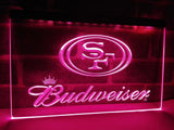 San Francisco 49ers Budweiser LED Neon Sign USB - Purple - TheLedHeroes