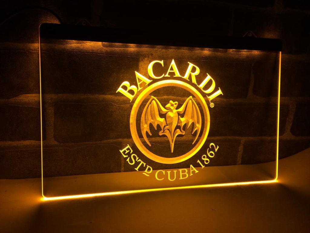 Bacardi Breezer Bat LED Neon Sign USB - Yellow - TheLedHeroes