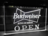 Budweiser King of Beer Open LED Neon Sign Electrical - White - TheLedHeroes