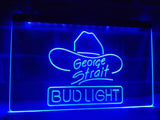 Bud Light Georges Strait LED Neon Sign USB - Blue - TheLedHeroes