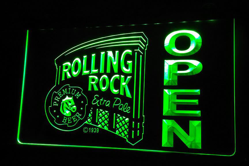 FREE Rolling Rock Open LED Sign - Green - TheLedHeroes