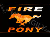 Mustang Fire Pony LED Sign - Orange - TheLedHeroes