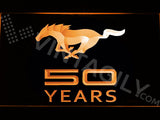 Mustang 50 Years 2 LED Sign - Orange - TheLedHeroes