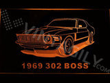 Ford 302 Boss 1969 LED Neon Sign USB - Orange - TheLedHeroes