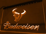 Houston Texans Budweiser LED Neon Sign USB - Orange - TheLedHeroes