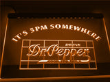 Dr Pepper It's 5pm Somewhere LED Neon Sign USB - Orange - TheLedHeroes