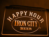 FREE Iron City Beer Happy Hour LED Sign - Orange - TheLedHeroes