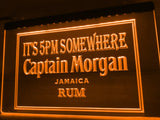 Captain Morgan Jamaica Rum It's 5pm Somewhere LED Neon Sign Electrical - Orange - TheLedHeroes