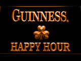 Guinness Shamrock Happy Hour LED Neon Sign Electrical - Orange - TheLedHeroes