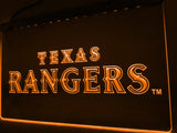 Texas Rangers (4) LED Neon Sign USB - Orange - TheLedHeroes