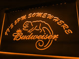 Budweiser Chameleon It's 5pm Somewhere LED Neon Sign USB - Orange - TheLedHeroes
