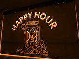 Duff Happy Hour (2) LED Neon Sign USB - Orange - TheLedHeroes
