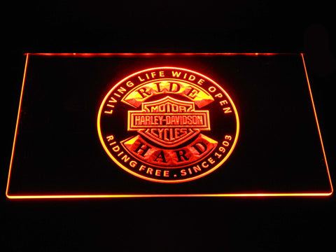 Harley Davidson Badge LED Sign - Orange - TheLedHeroes