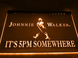 Johnnie Walker It's 5pm Somewhere LED Neon Sign Electrical - Orange - TheLedHeroes