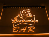 Budweiser Frog Bar LED Neon Sign Electrical - Orange - TheLedHeroes