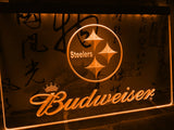 Pittsburgh Steelers Budweiser LED Neon Sign Electrical - Orange - TheLedHeroes