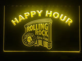 Rolling Rock Happy Hour LED Neon Sign USB - Yellow - TheLedHeroes