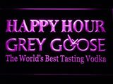 Grey Goose Happy Hour LED Neon Sign USB - Purple - TheLedHeroes