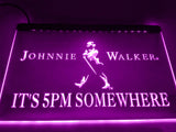 Johnnie Walker It's 5pm Somewhere LED Neon Sign Electrical - Purple - TheLedHeroes